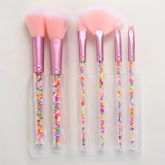 Sweet Beauty 07 Pcs Makeup Brush Set | Complete Brush Kit For Professional And Beginner (random Color)